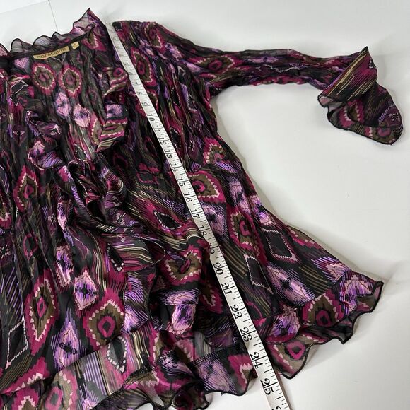 Notations 2 Piece Sheer Ruffle Tie Front Top Sz M Y2K Indie Festival Artsy Vtg - Picture 12 of 16